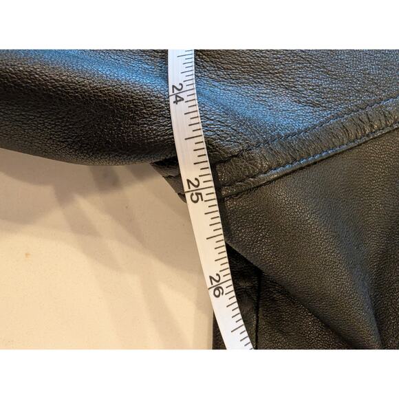 Giorgio 1966 Leather Jacket Italy Size 52 Black Bomber Vintage Real Vera Pelle - Picture 5 of 10